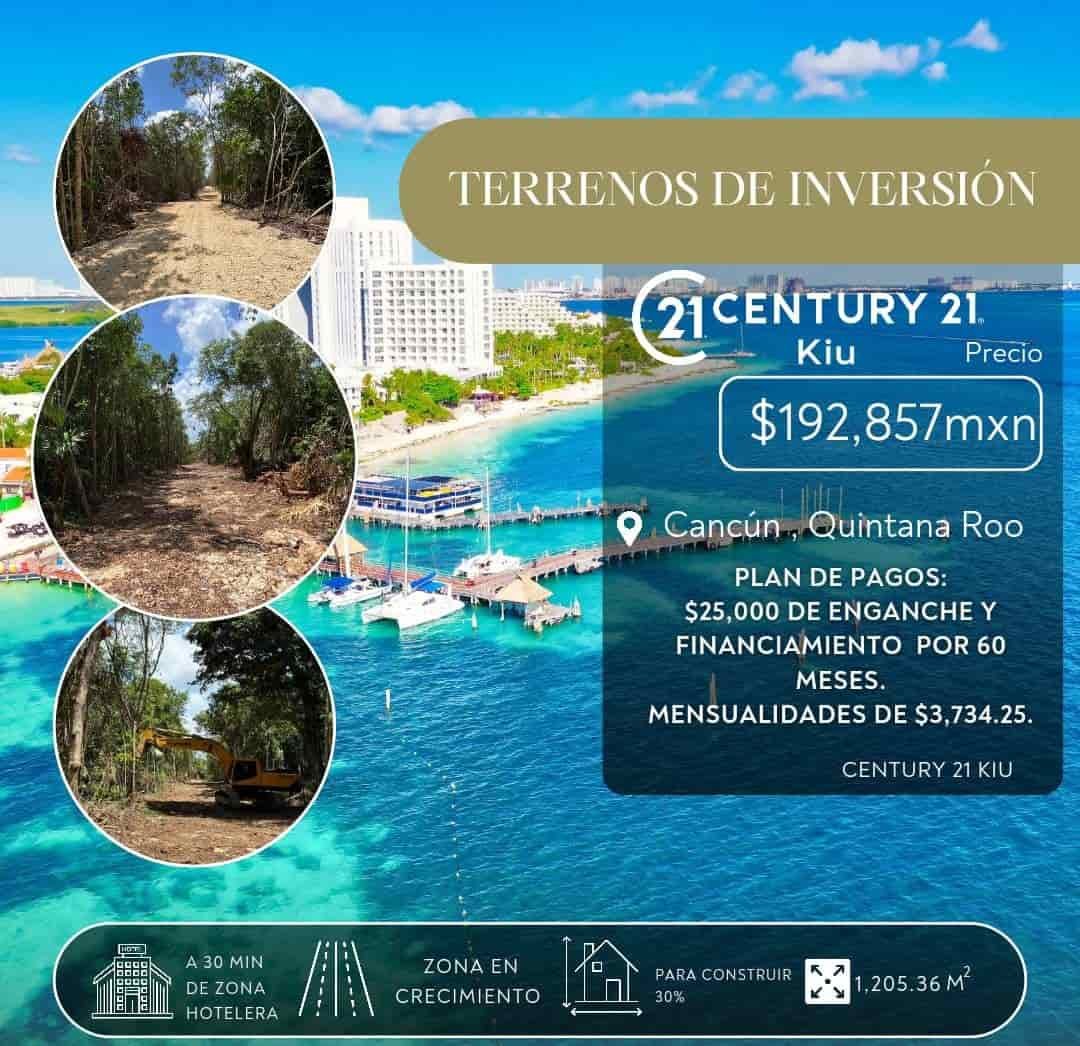 Terreno de 1,205 m² en Cancún con financiamiento a 60 meses